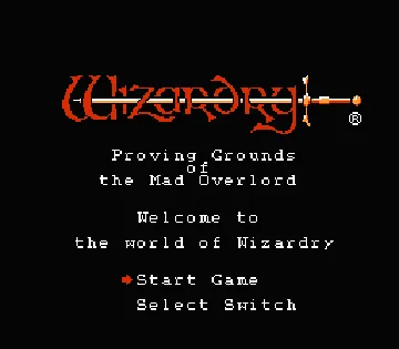 Wizardry - Proving Grounds of the Mad Overlord (USA) screen shot title